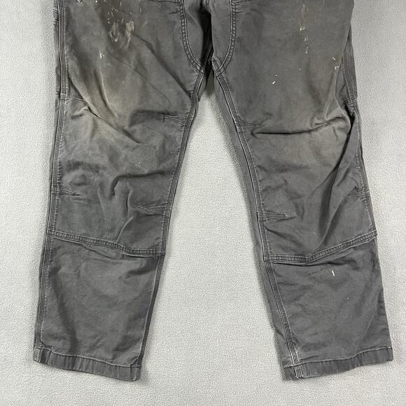 Carhartt Pants Mens 42X29 Gray Double Knee Workwear Grunge Distressed Jeans - Picture 3 of 13